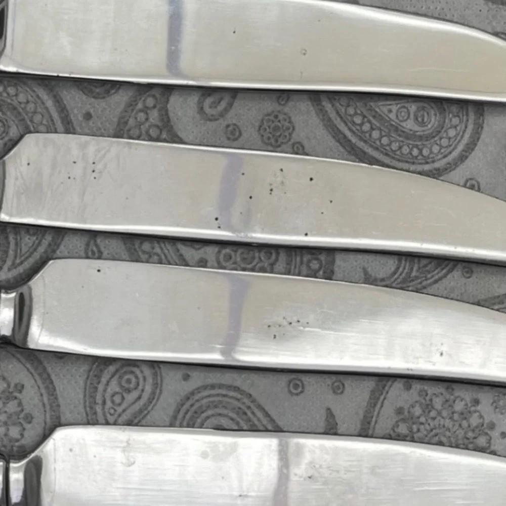 Lenox Federal Platinum Dinner Knives Set of 4 Stainless Steel Ribbed Handle